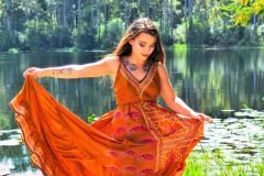 Lindsey Lakeside in the Silk One-Size Dress - 16" x 20" - YR 2024